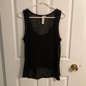 Black Semi-Sheer Tank Top-NWOT